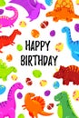 Cute greeting card with a dinosaur. Party invitation . Vector illustration Royalty Free Stock Photo