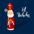 Cute greeting card with Saint Nicholas