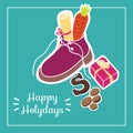 Cute greeting card for Saint Nicholas Sinterklaas day with sho Royalty Free Stock Photo