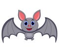 Cute grey bat cartoon