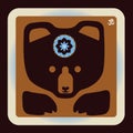 Cute grey bear icon