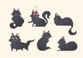 Cute grey cat - modern vector cartoon characters illustration