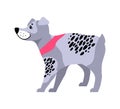 Cute Grey Dog with Black Spots Vector Illustration Royalty Free Stock Photo