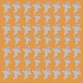 Cute Grey Ghosts Halloween Background Pattern Texture