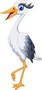 Cute grey heron cartoon Royalty Free Stock Photo