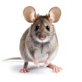 Cute grey mouse isolated on white background Royalty Free Stock Photo