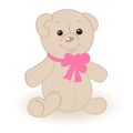 Cute grey teddy bear with patch. Royalty Free Stock Photo