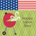 Cute Grill cookout as vintage Labor Day card Royalty Free Stock Photo