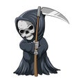The cute grim reaper holding the scythe for the storybook inspiration