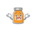 Cute Grinning apple jam mascot cartoon style