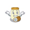 Cute Grinning coconut butter mascot cartoon style