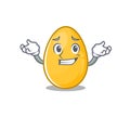 Cute Grinning golden egg mascot cartoon style