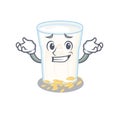 Cute Grinning oats milk mascot cartoon style