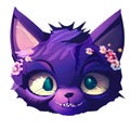 Cute Grinning Purple Cheshire Cat