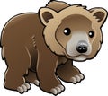 Cute Grizzly Brown Bear Vector Royalty Free Stock Photo