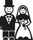 Cute groom and bride icon