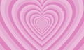 Cute groovy heart romantic background. Tunnel of concentric hearts. Vector