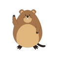 Cute Groundhog Cartoon Illustration, Happy Groundhog Day