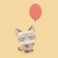 Cute grumpy cat. Vector Illustration