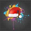 Cute grunge Red Santa Claus Hat