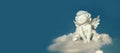 Guardian angel sitting on the cloud Royalty Free Stock Photo