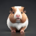 Cute guinea pig on dark background. Funny pet. Animal portrait. AI Generated Royalty Free Stock Photo