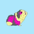 Cute Guinea Pig or Guineapig Pet Cartoon Illustration in Vector Royalty Free Stock Photo