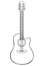 Adult coloring book,page a cute guitar for relaxing.