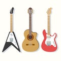 Cute guitars illustrations set.