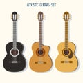 Cute guitars illustrations set. Ukulele.