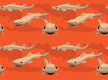 Cute Gulper Shark Cartoon Background Seamless Wallpaper