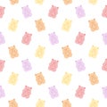 Cute gummy bears seamless pattern background
