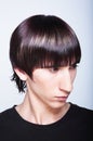 Cute guy with fashion haircut Royalty Free Stock Photo