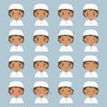 Cute Muslim Kids Expressions Vector Set. Royalty Free Stock Photo