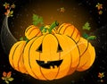 Cute Halloweeen pumpkins Royalty Free Stock Photo