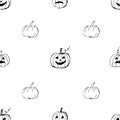 Cute Halloween background. Seamless pumpkin puttern