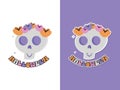 Cute Halloween floral skull sublimation craft design