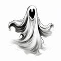Cute Halloween Ghost Drawing