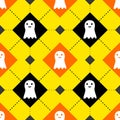 Cute Halloween ghosts seamless pattern
