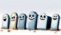Cute halloween gravestones with copy space Royalty Free Stock Photo