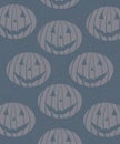 cute halloween gray pumpkins on a blue background