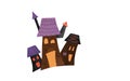 Cute Halloween house isolated element. Cartoon ghost house hand drawn illustration Royalty Free Stock Photo