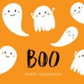 Cute halloween invitation or greeting card. Royalty Free Stock Photo