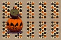 Cute Halloween pumpkin mirrored symmetrical seamless