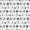 Cute Halloween Monsters Creatures Seamless Pattern Royalty Free Stock Photo