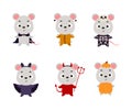 Cute Halloween mouse set. Cartoon animal character collection for kids t-shirts, nursery decoration, baby shower Royalty Free Stock Photo
