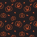 Cute Halloween pattern with  candy and sweets fabric seamless cute pattern Royalty Free Stock Photo