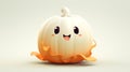 Cute Halloween Pumpkin and Ghost on White Background - Spooky Holiday Image