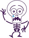 Cute Halloween skeleton feeling scared