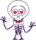 Cute Halloween skeleton in love